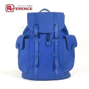 Louis Vuitton Monogram Taurillon Christopher Backpack Leather Blue